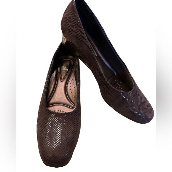 Trotters Brown Herringbone Suede Loafers Womens Size 8N Shoes - Picture 6 of 8